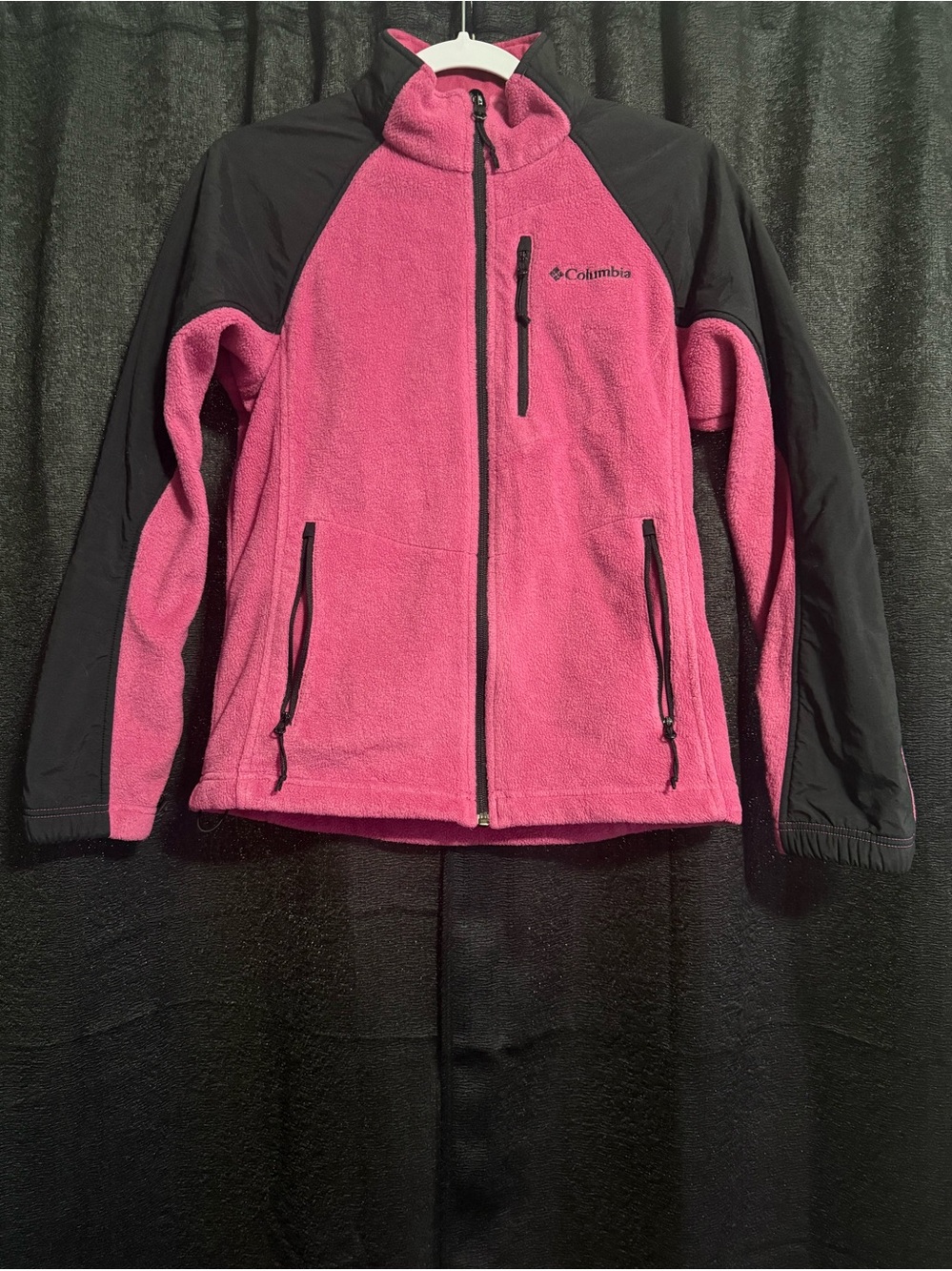 Columbia Pink and Black Full-Zip Fleece Jacket